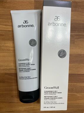 Arbonne GroomWell 3-in-1 Cleanser - White and Black Packaging